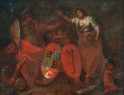 Alliance Coat of Arms Waldburg with Harrach, from a Painting in the Palace Hohenems by Unbekannt Unbekannt